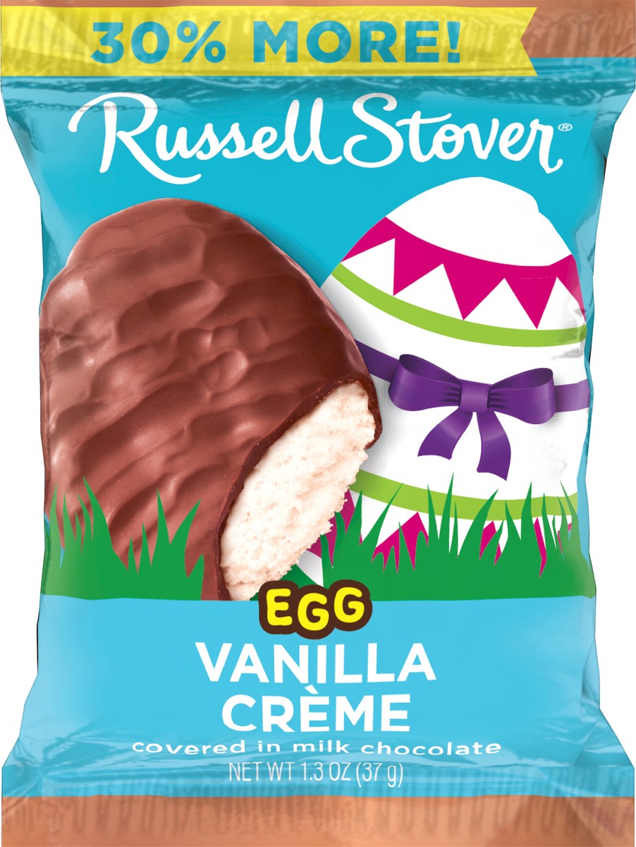 slide 5 of 8, RUSSELL STOVER Easter Vanilla Crème Milk Chocolate Candy Easter Egg, 1.3 oz., 1.3 oz