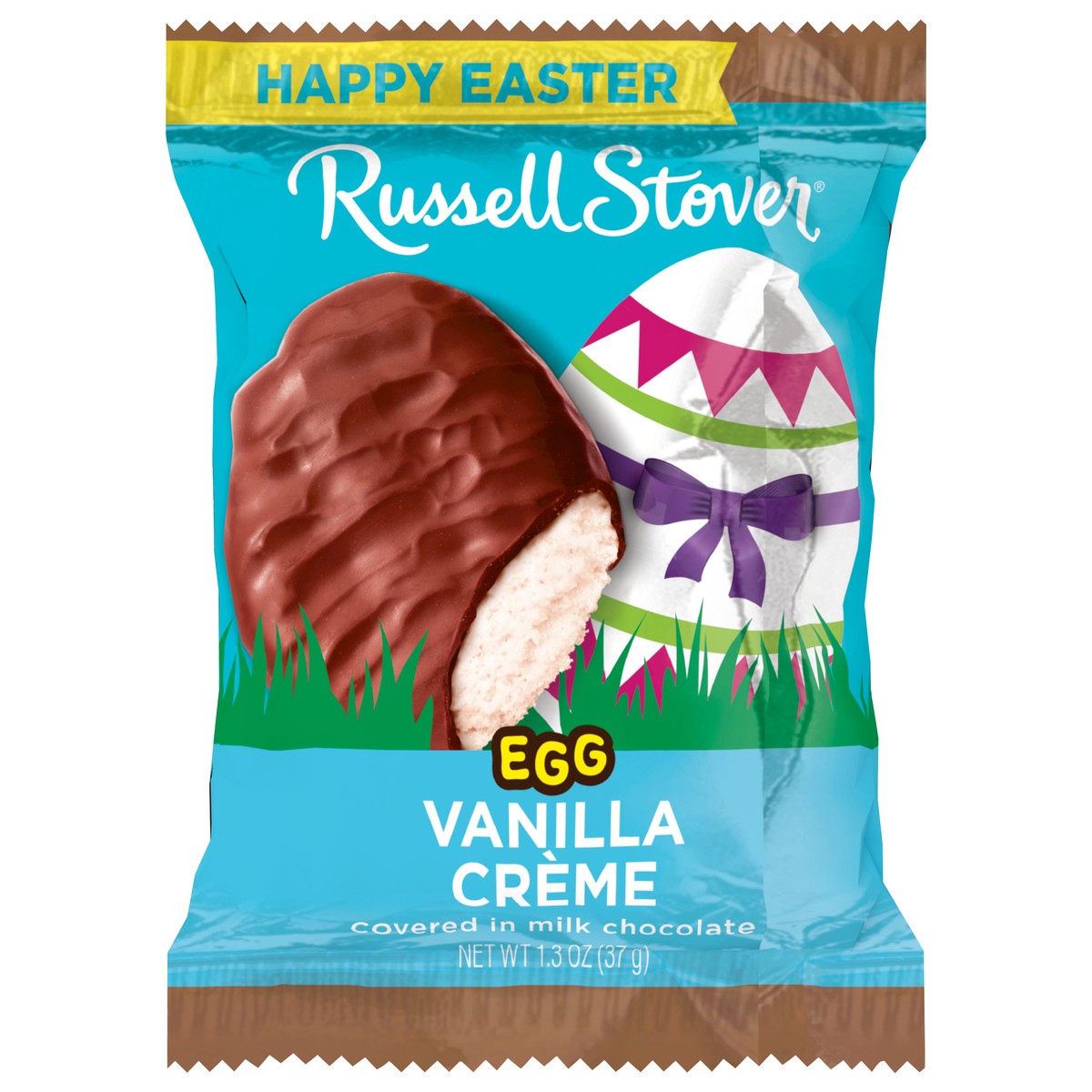 slide 1 of 8, RUSSELL STOVER Easter Vanilla Crème Milk Chocolate Candy Easter Egg, 1.3 oz., 1.3 oz