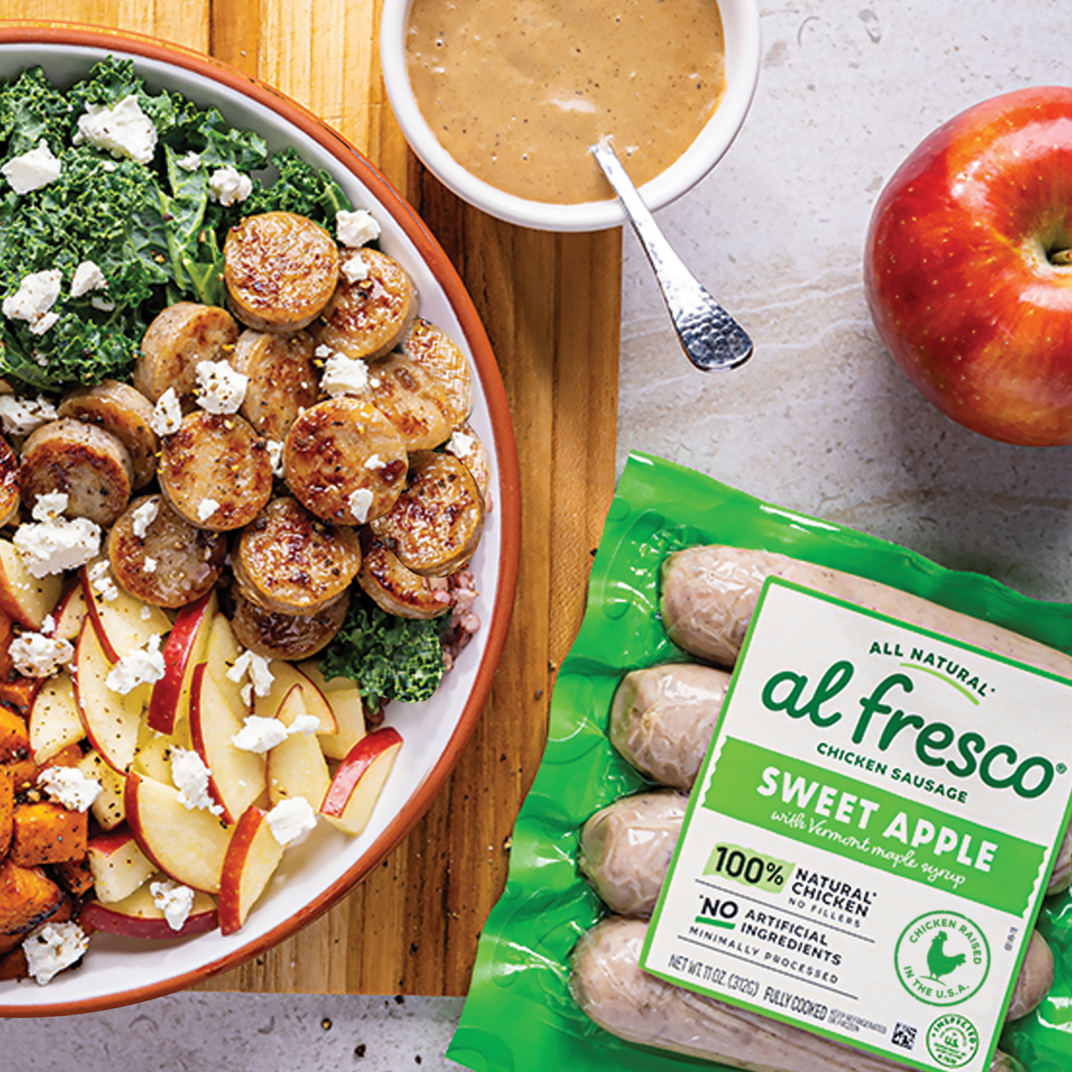 slide 4 of 7, Al Fresco Sweet Apple Chicken Sausage, 11 oz, 11 oz