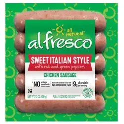 Al Fresco Fully Cooked Sweet Italian Chicken Sausage Skinless 10z