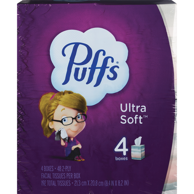 slide 1 of 1, Puffs Ultra Soft Non-Lotion Facial, 48 ct