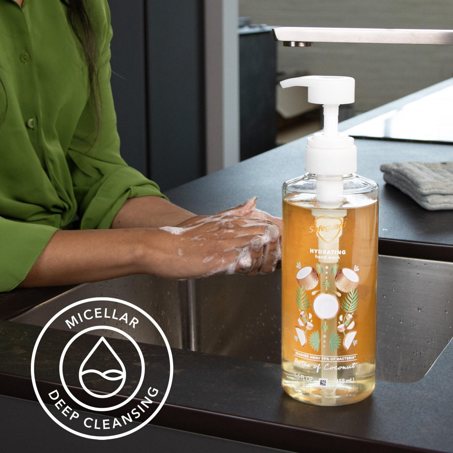 slide 5 of 5, Safeguard Hand Wash Notes of Coconut, 15.5 oz, 15.50 fl oz