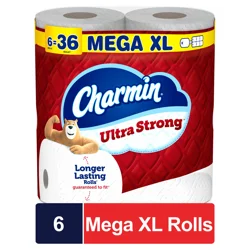 Charmin Ultra Strong Toilet Paper 6 Mega XL Rolls, 363 Sheets Per Roll
