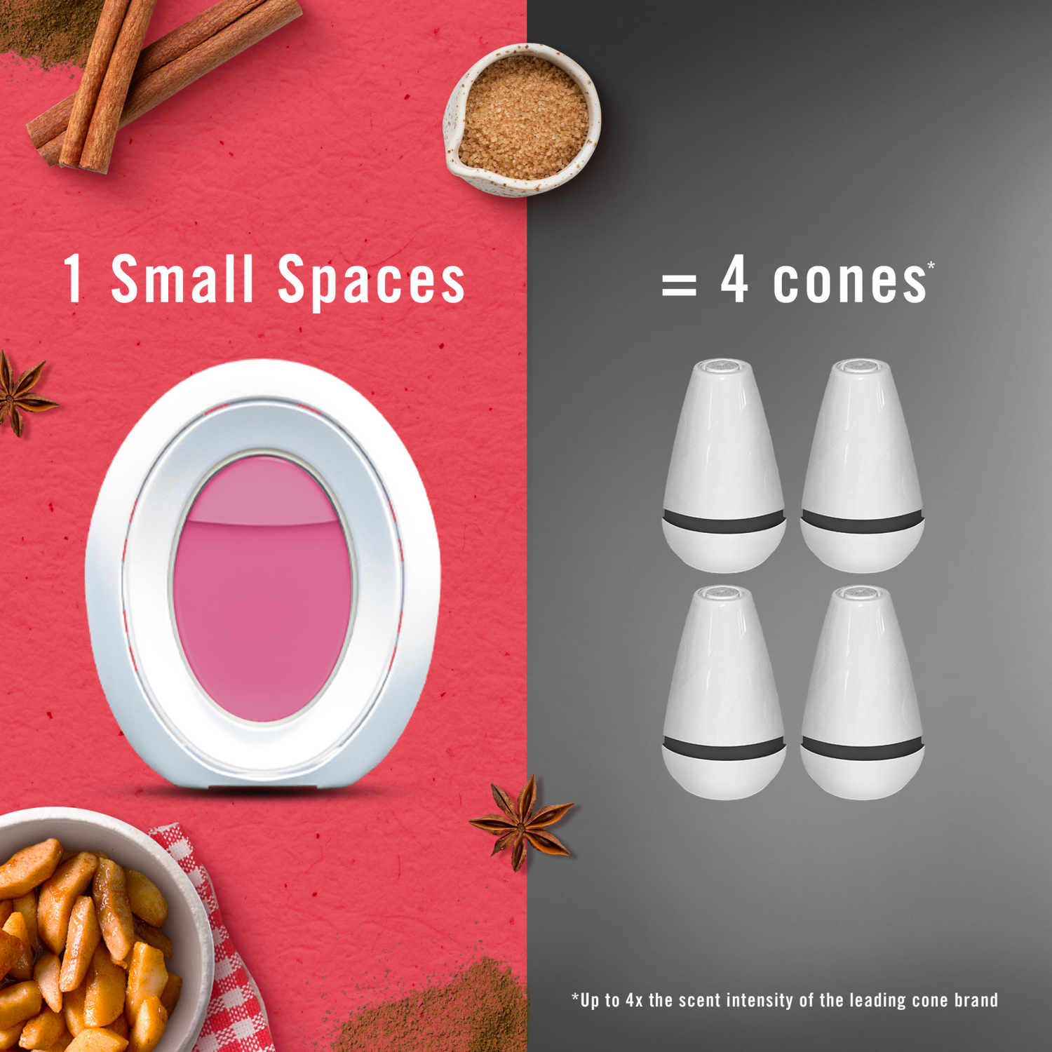 slide 8 of 8, Febreze Small Spaces Holiday Air Freshener Apple Cider Scent, .25 oz each, Pack of 2, 2 ct