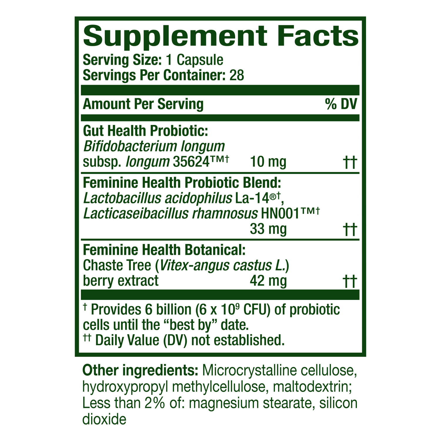 slide 3 of 8, Align, Women's Dual Action, Probiotics for Women, Multi-Strain Probiotic with Chaste Tree, Supports Feminine Health*, Soothes Occasional Bloating, Gas, Abdominal Discomfort*, 28 Capsules, 1 ct