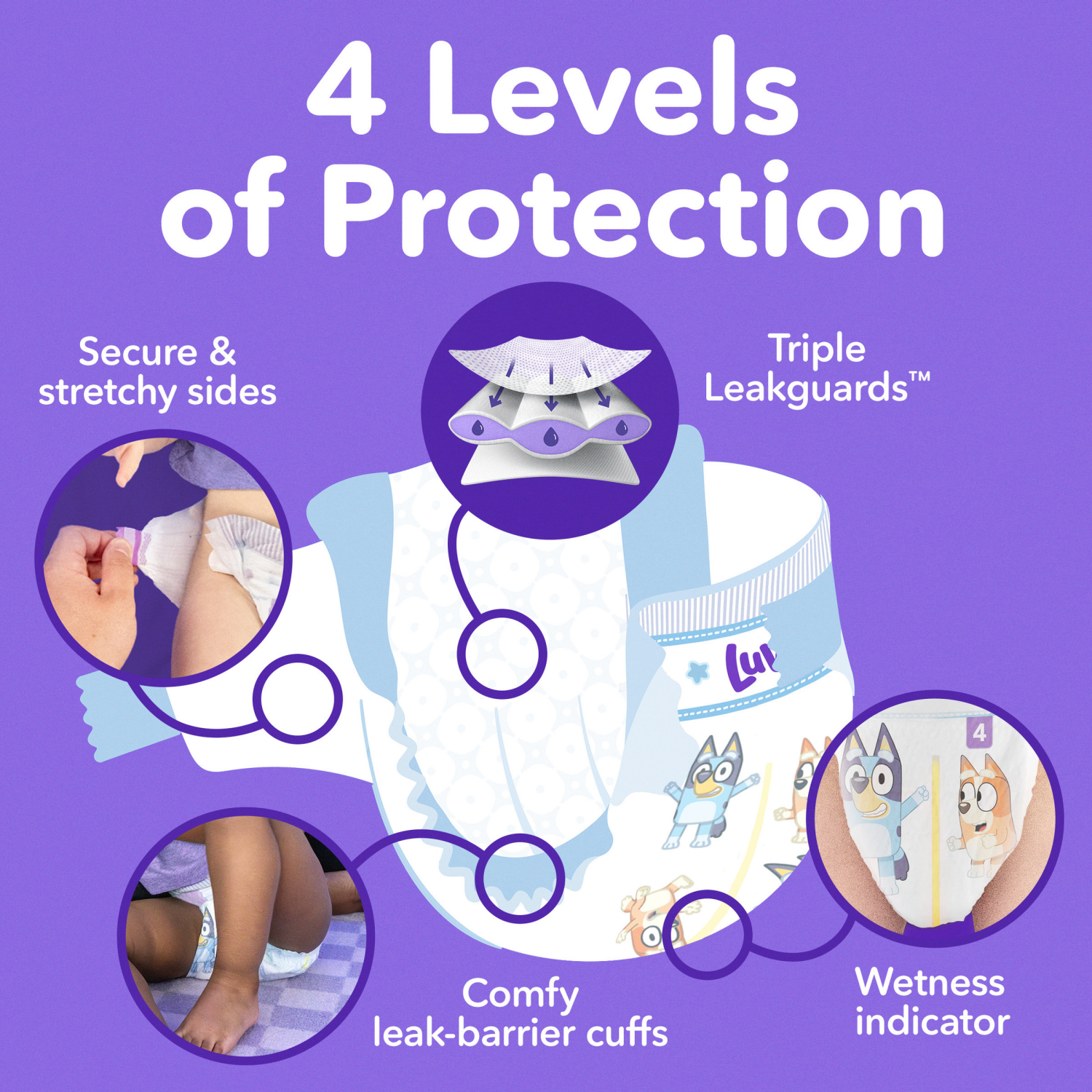 slide 4 of 5, Luvs Platinum Protection Baby Diapers, Size 7, 88 Count, 88 ct