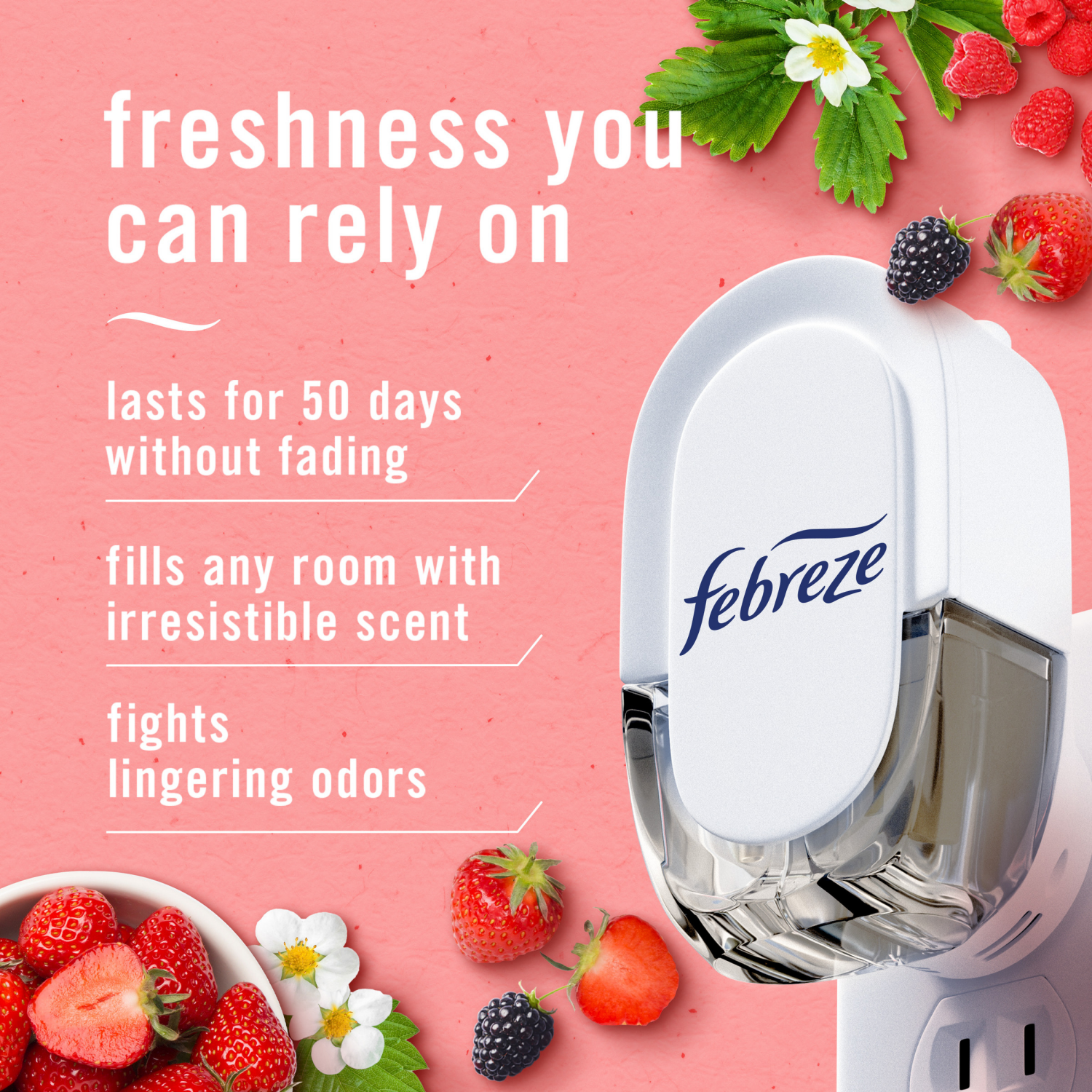 slide 6 of 8, Febreze Plug Triple Refill Air Freshener Berry & Bramble - 3ct, 3 ct