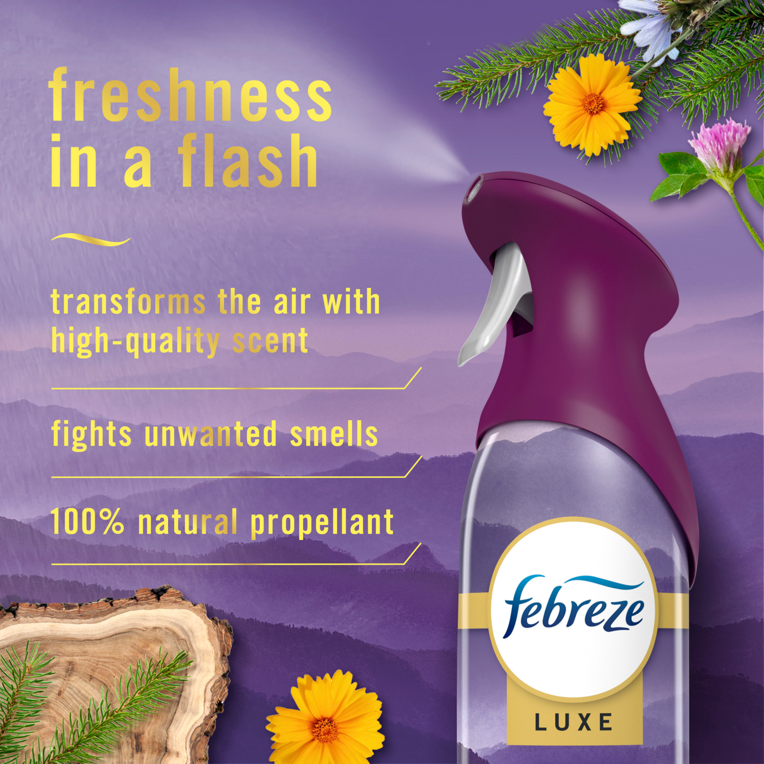 slide 6 of 8, Febreze Air Freshener Spray, Odor-Fighting Room Spray, Mountain Scent, 8.8oz, 1 Count, 8.8 oz