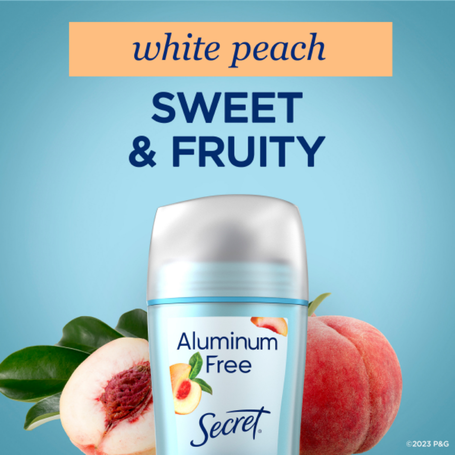 slide 2 of 8, Secret Aluminum Free Deodornat for Women, White Peach, 2.4 oz