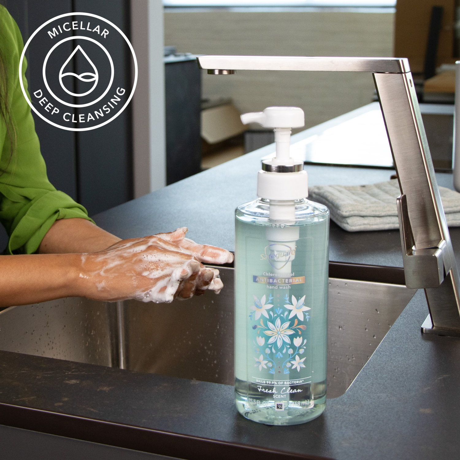 slide 4 of 8, Safeguard Antibacterial Hand Wash, Fresh Clean Scent, 15.5 fl oz