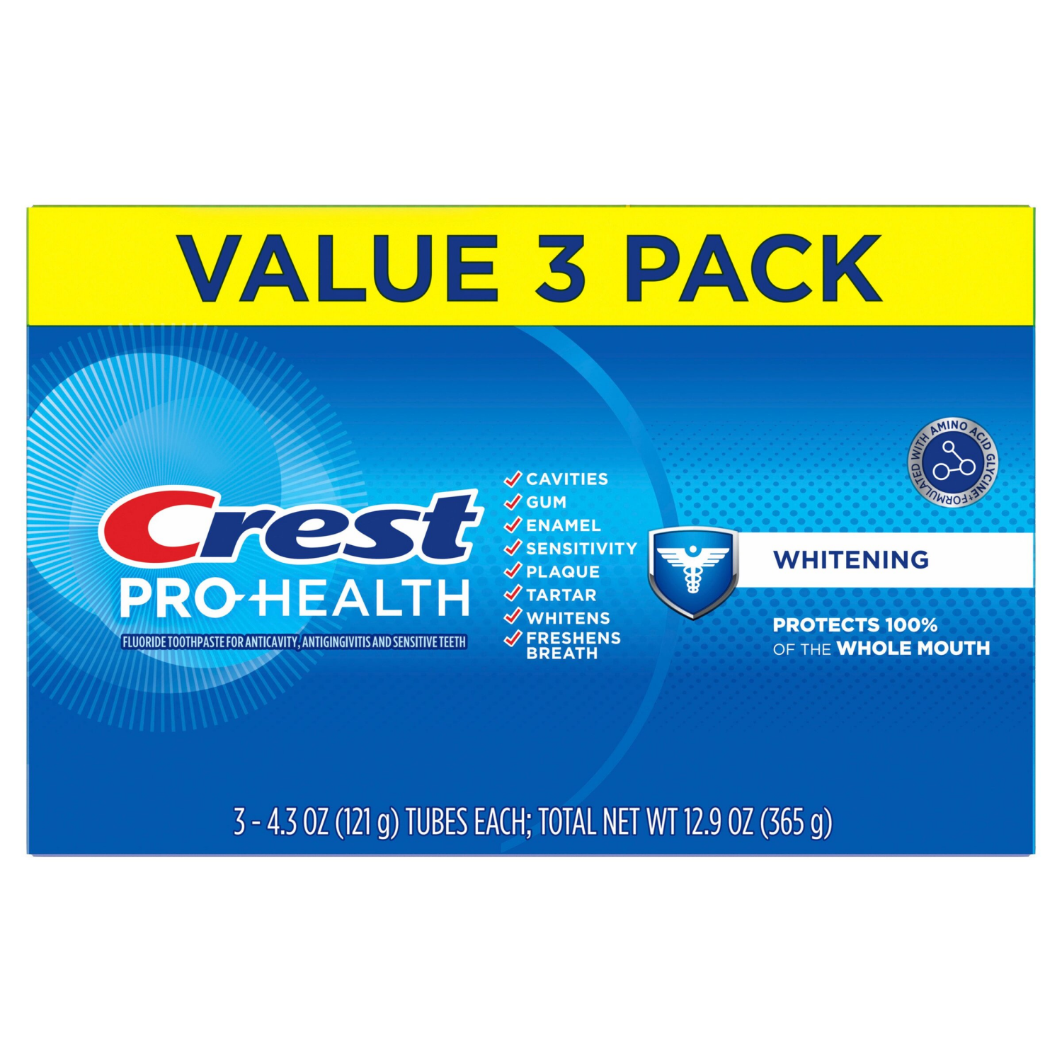 slide 6 of 8, Crest Pro-Health Whitening Gel Toothpaste 4.3oz Triple, 3 ct