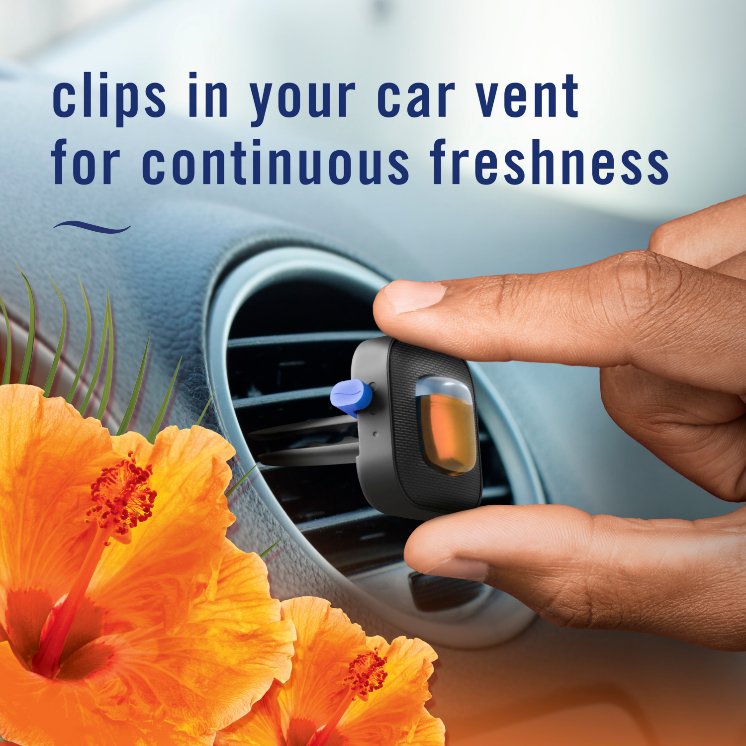 slide 2 of 8, Febreze Car Air Freshener Vent Clips, Tropical Beach Scent, 2 ct