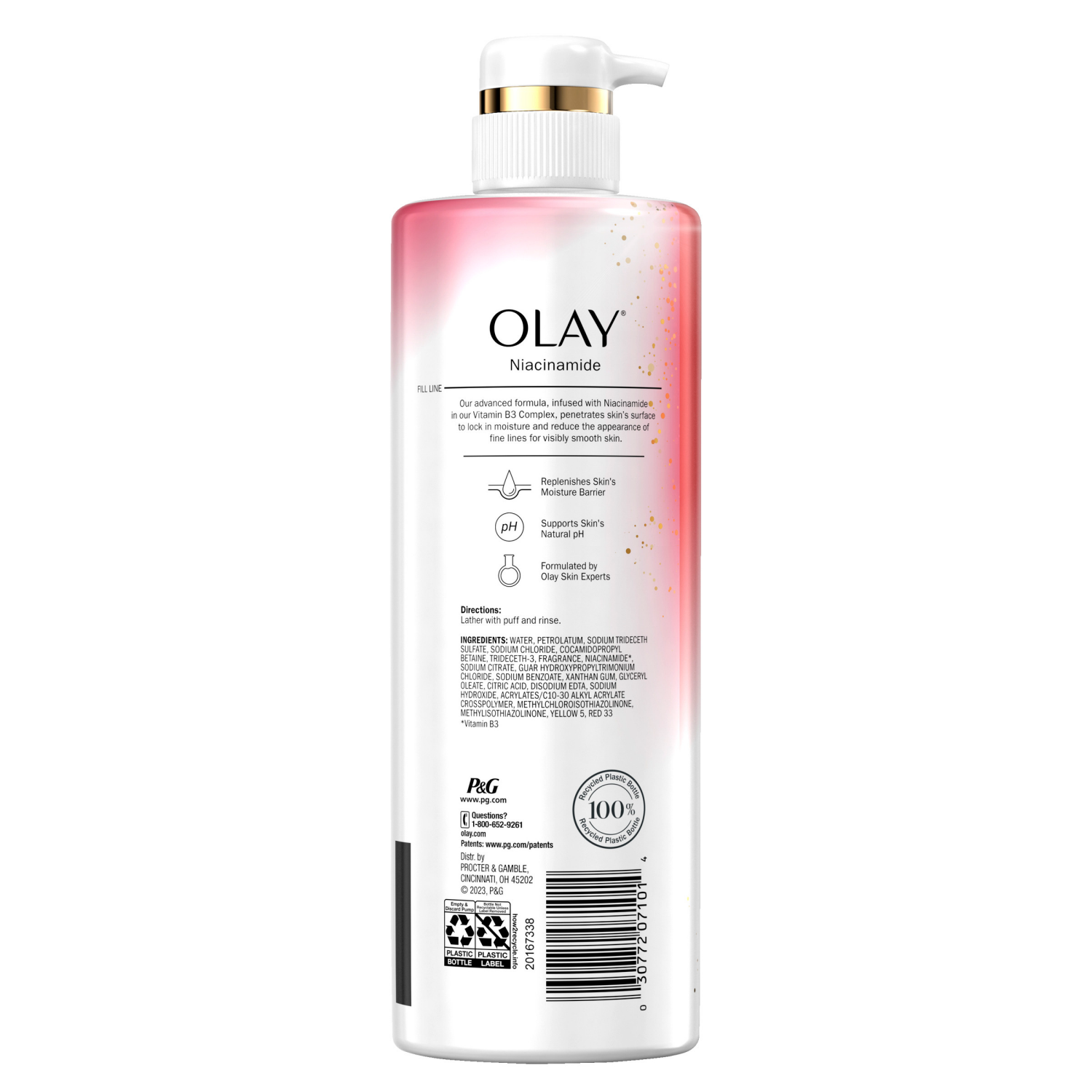 slide 3 of 8, Olay Regenerist Body Wash with Niacinamide Serum Complex, 20 oz, 20 fl oz