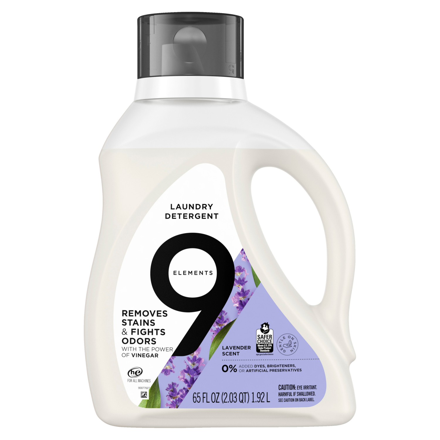 slide 2 of 8, 9 Elements Natural Laundry Detergent Liquid Soap, Lavender Scent, Vinegar Powered, 1 ct; 65 fl oz