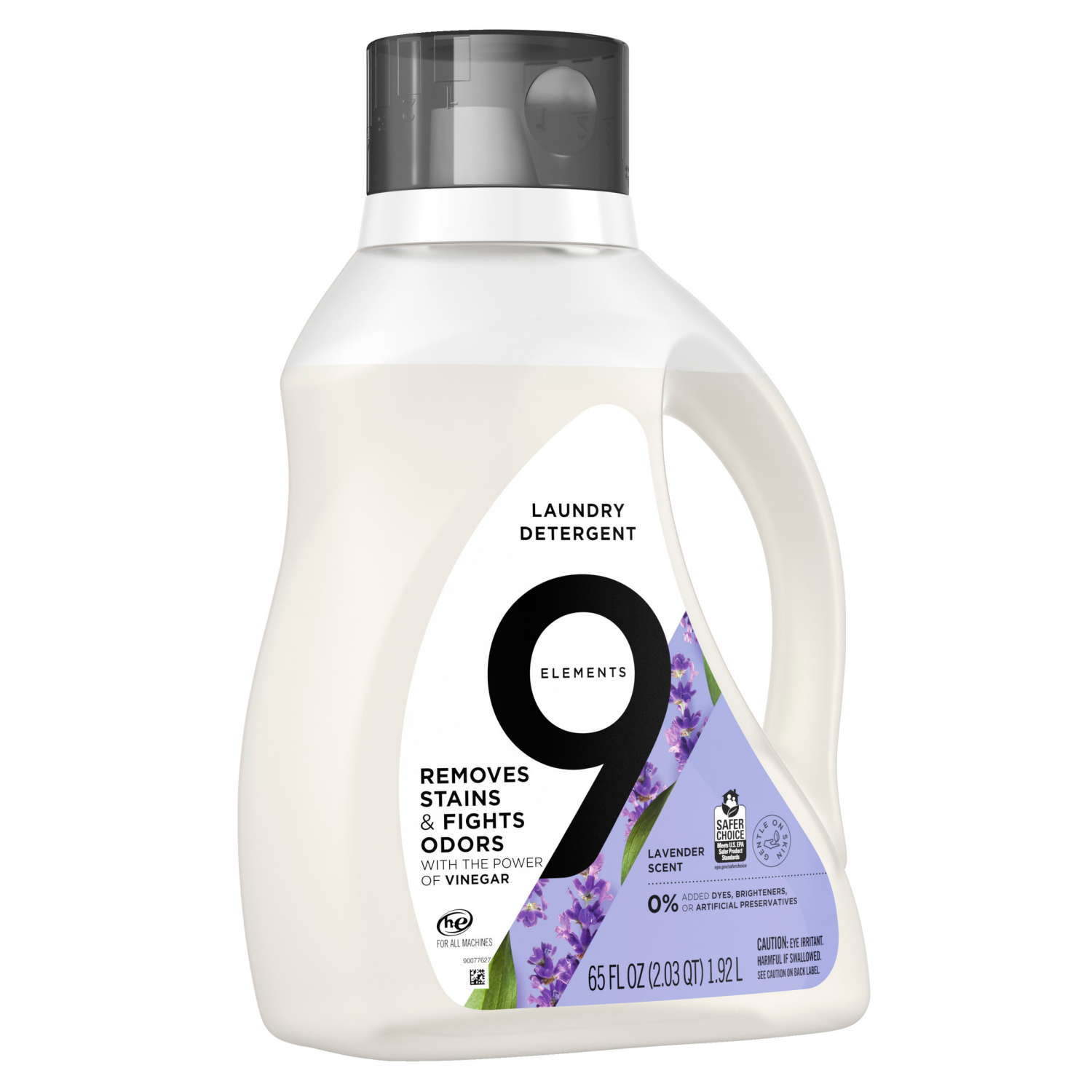 slide 3 of 5, 9 Elements Natural Laundry Detergent Liquid Soap, Lavender Scent, Vinegar Powered, 1 ct; 65 fl oz
