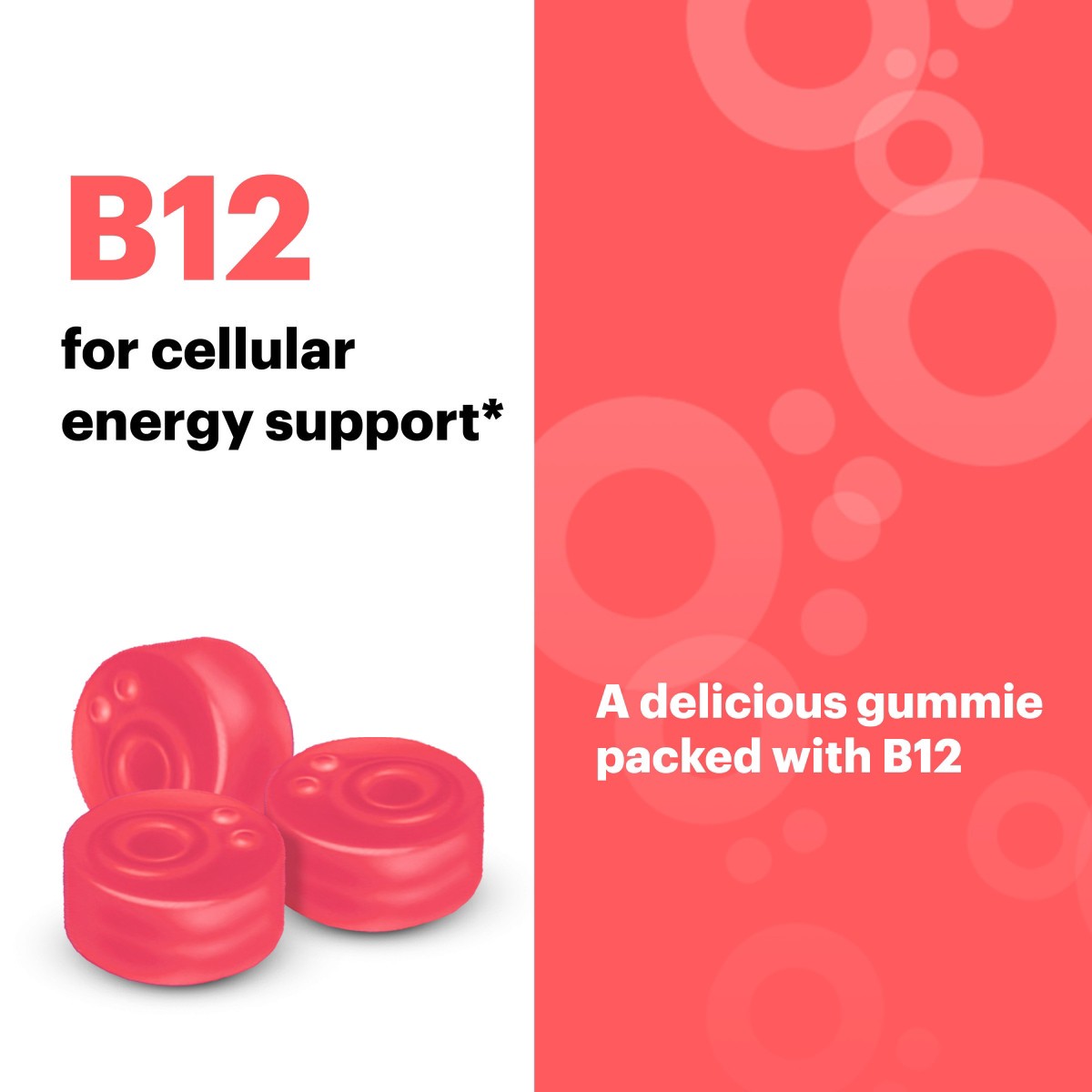 slide 9 of 29, VOOST VÖOST, Vitamin B12 Gummies, Supplement with 500mcg Vitamin B12 for Energy Support at the Cellular Level*, Adult Chewable Vitamin, Pomegranate Citrus Flavored, 30 Day Supply, 90 ct