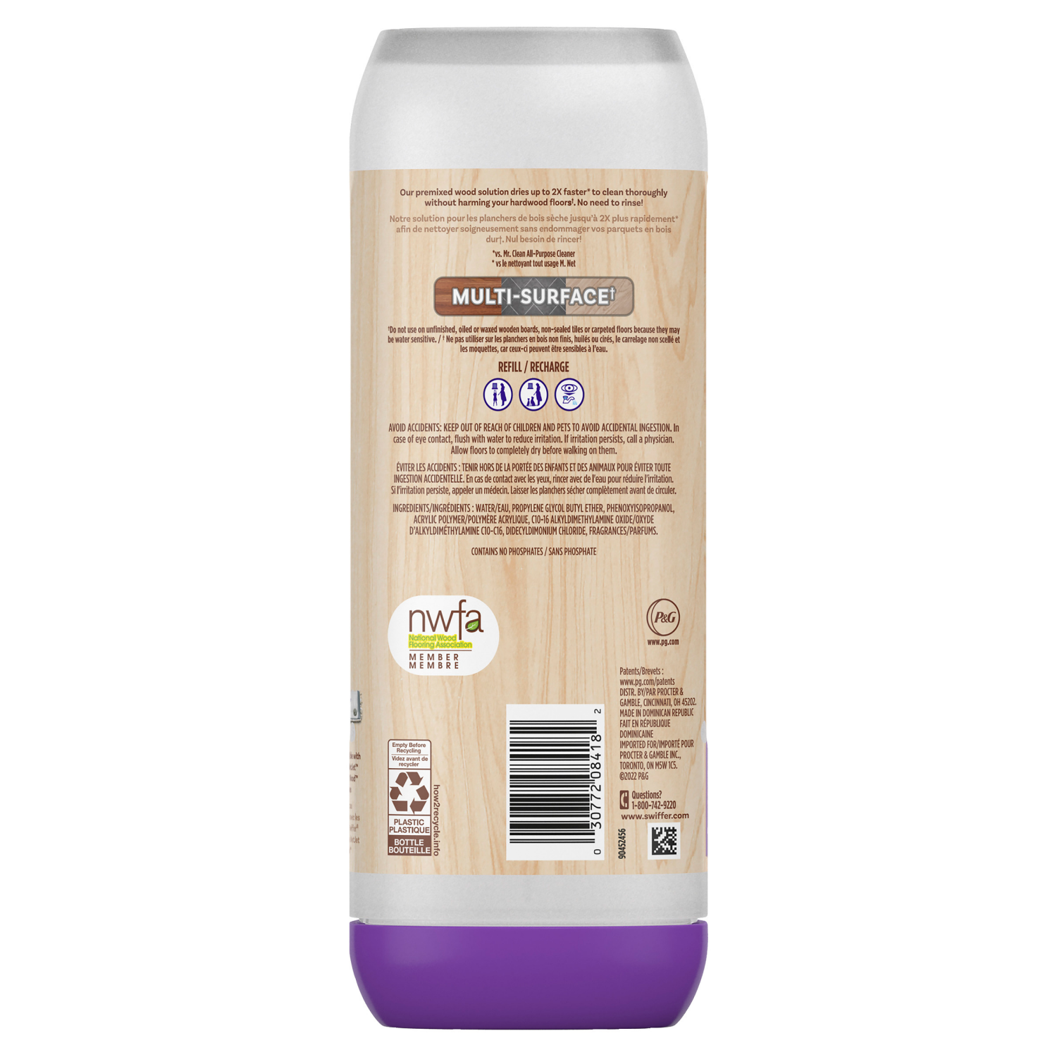 slide 3 of 8, Swiffer Power Mop Wood Refill Solution, QuickDry Hardwood Floor Cleaner, Lemon Scent, 25.3oz, 25.3 fl oz