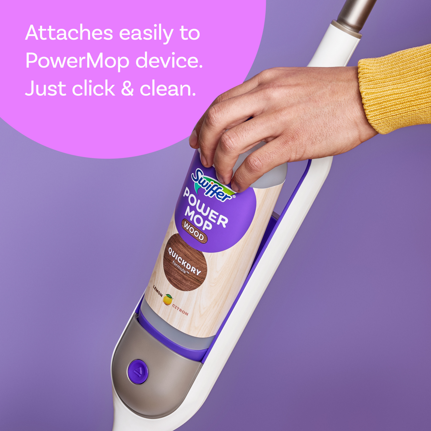 slide 4 of 8, Swiffer Lemon Power Mop Wood Quick Dry Wood Floor Cleaning Solution - 50.6 fl oz/2ct, 50.6 fl oz