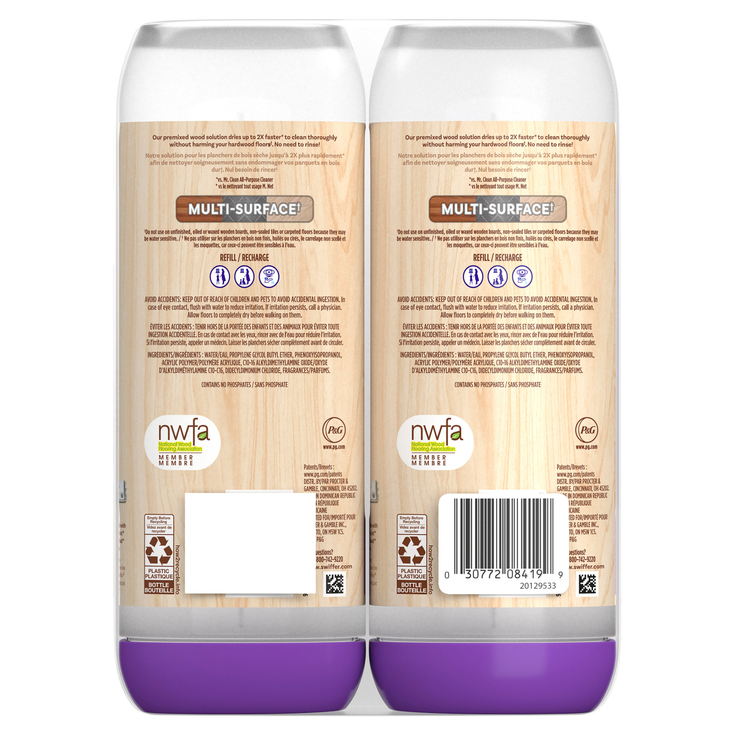 slide 3 of 8, Swiffer Lemon Power Mop Wood Quick Dry Wood Floor Cleaning Solution - 50.6 fl oz/2ct, 50.6 fl oz