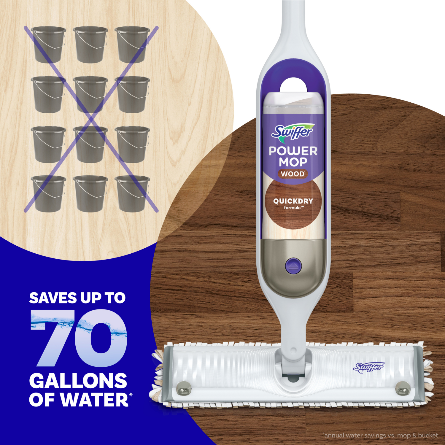 slide 5 of 8, Swiffer Lemon Power Mop Wood Quick Dry Wood Floor Cleaning Solution - 50.6 fl oz/2ct, 50.6 fl oz