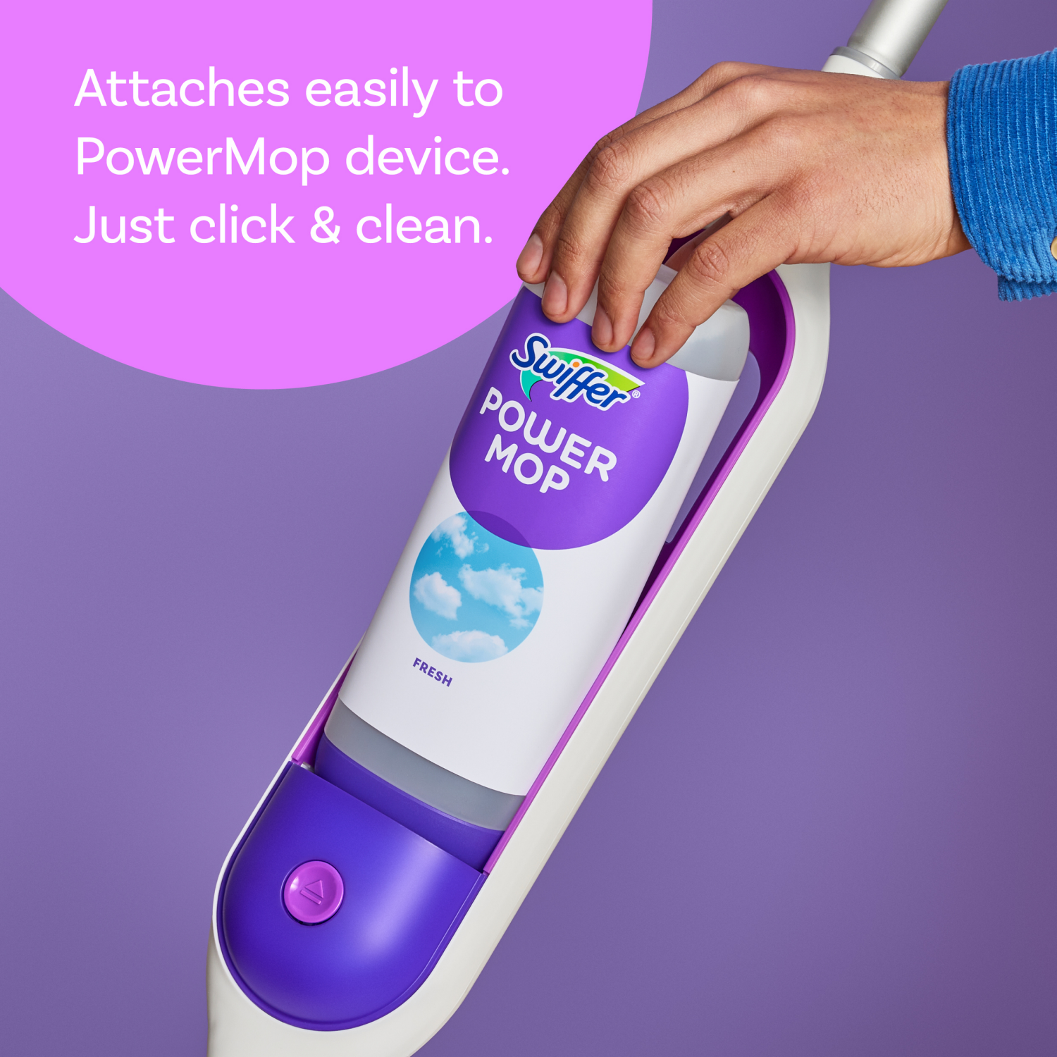 slide 8 of 8, Swiffer Power Mop Refill Solution, Tile, Vinyl, Laminate, Wood, Floor Cleaner, Fresh, 25.3oz, 1.3 pt