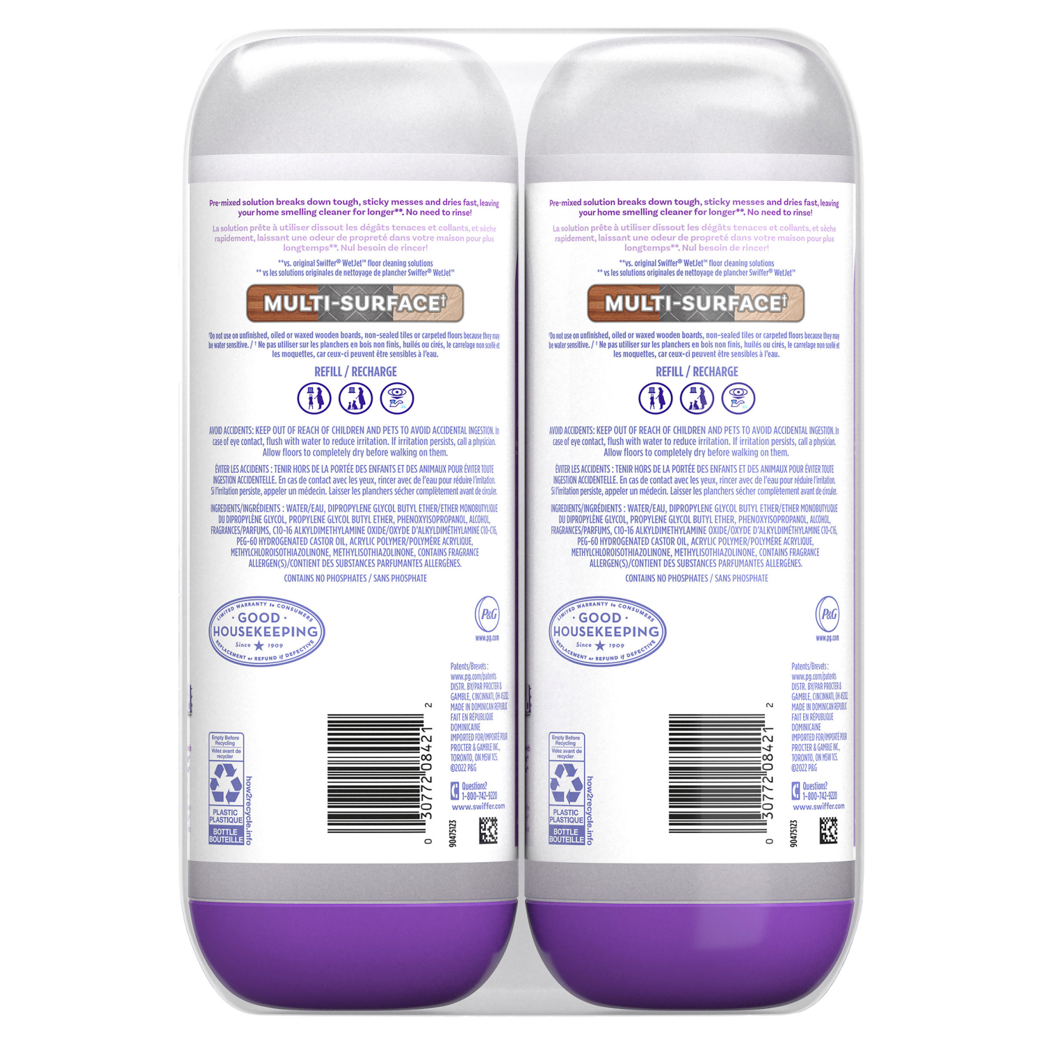slide 3 of 8, Swiffer Power Mop Refill Solution, Tile, Vinyl, Laminate, Wood, Floor Cleaner, Lavender, 50.6oz, 2 ct