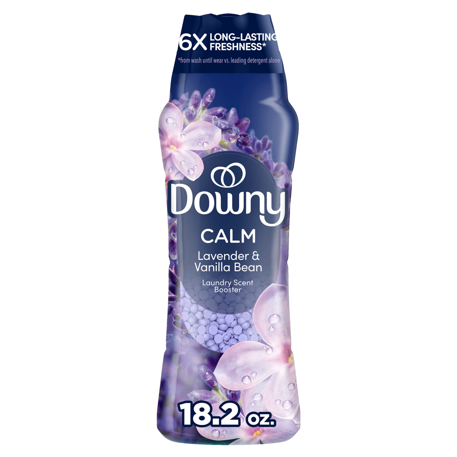 slide 1 of 5, Downy Calm In-Wash Laundry Scent Booster Beads, Soothing Lavender and Vanilla Bean scent, 18.2 OZ, laundry scent beads, Long-lasting Freshness, 1.1 lb