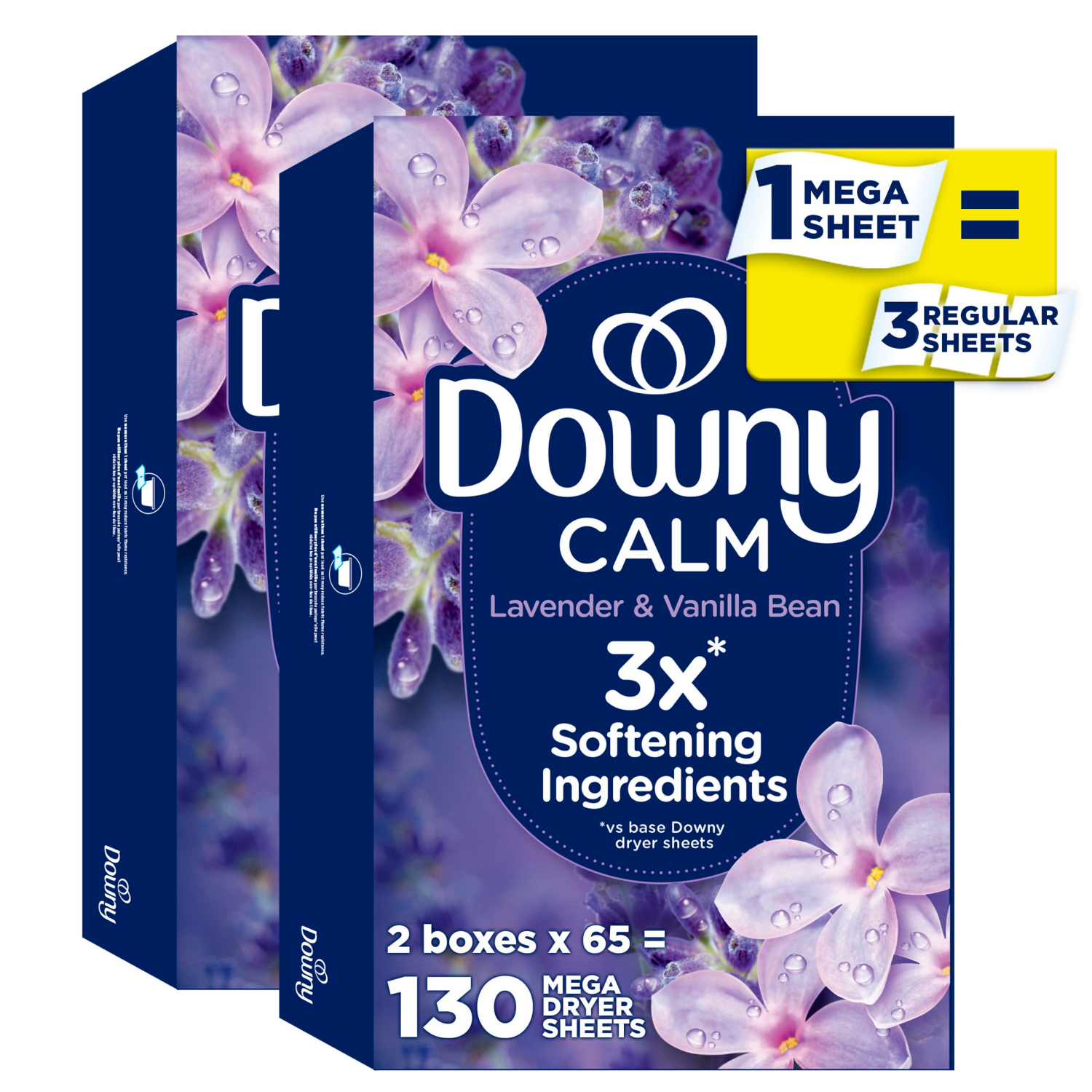 slide 6 of 8, Downy Infusions Mega Sheet Calm, 130 ct