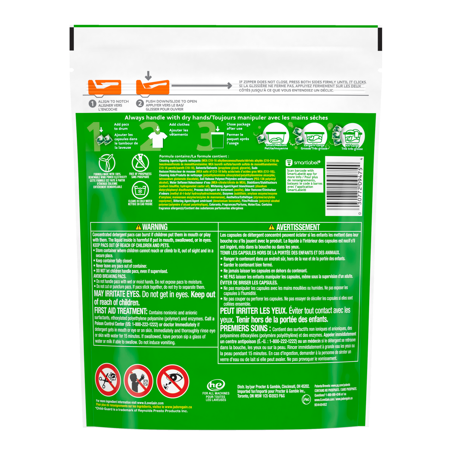 slide 3 of 8, Gain flings Ultra Oxi Laundry Detergent Pacs, 31 Count, Waterfall Delight Scent, 3-in-1, HE Compatible, 1.37 lb