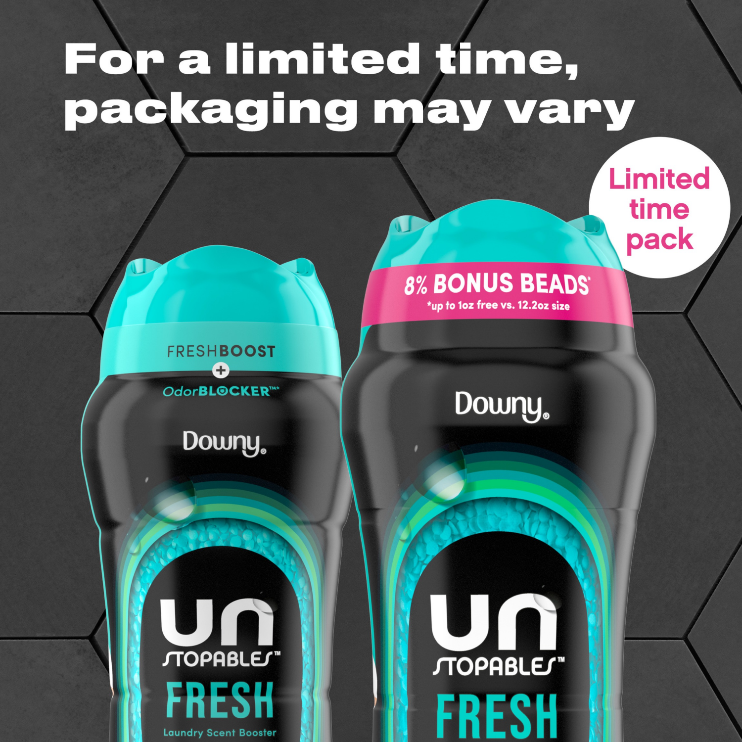 slide 4 of 5, Downy Unstopables In-Wash Laundry Scent Booster Beads, Fresh, 12.2 oz, 12.2 oz