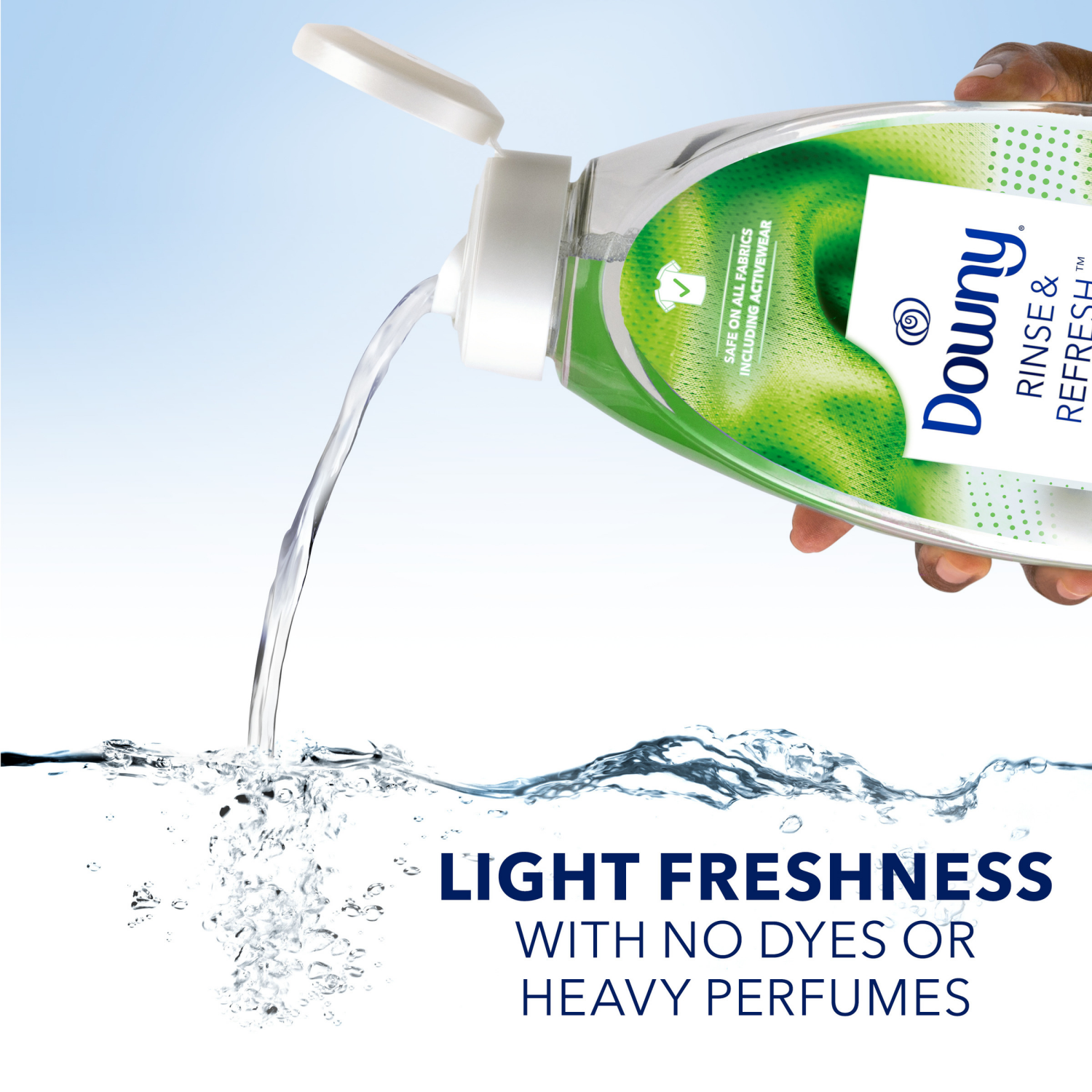 slide 5 of 8, Downy Rinse & Refresh Laundry Odor Remover and Fabric Softener, Active Fresh, 48 fl oz, Safe On All Fabrics, HE Compatible, 48 fl oz