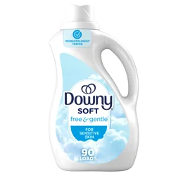 Downy Free & Gentle Liquid Fabric Softener, 66 fl oz, 90 Loads, Hypoallergenic, Sensitive Skin Friendly Fabric Conditioner Liquid