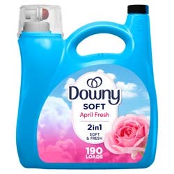 Downy Soft, 2 in 1 Soft and Fresh Liquid Fabric Softener, April Fresh, 140 fl oz, 190 Loads, Fabric Conditioner Liquid provides softness and freshness for fabrics