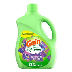 Gain Liquid Fabric Softener, Moonlight Breeze Scent, 100 FL OZ, 136 Loads, Smooth Touch - softness you can feel