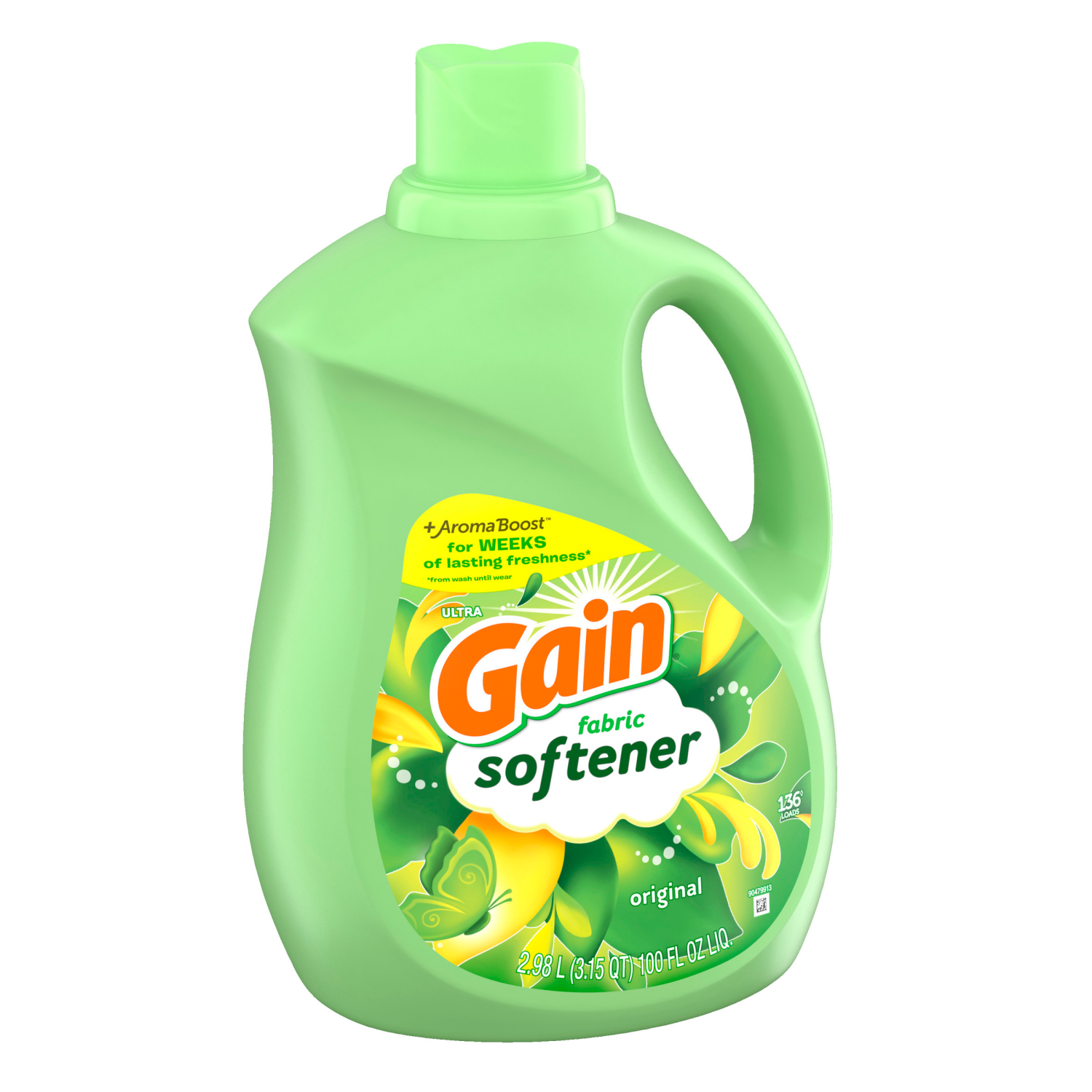 slide 4 of 5, Gain Liquid Fabric Softener, Original Scent, 100 FL OZ LIQ., 136 Loads, Smooth Touch - softness you can feel, 3.15 qt