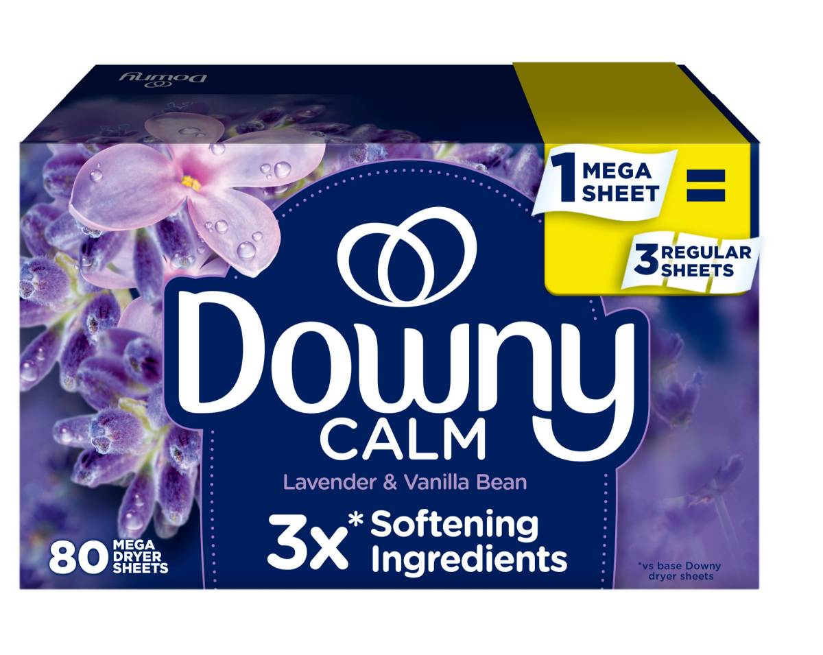 slide 1 of 8, Downy Infusions Fabric Softener Dryer Sheets, Calm, Lavender & Vanilla Bean, 160 Ct, 160 ct