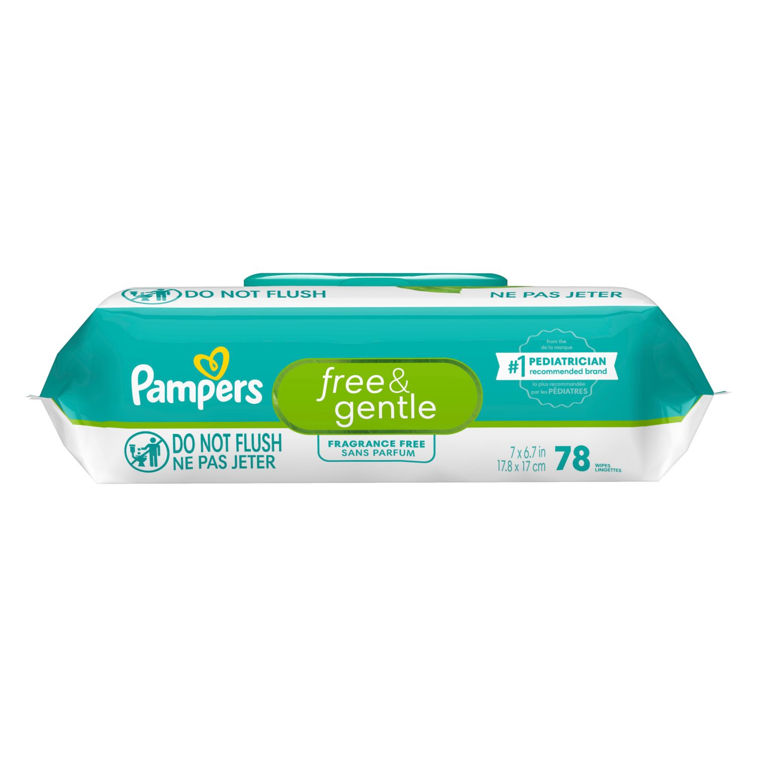 slide 3 of 8, Pampers Free & Gentle 100% Plant-Based Fragrance Free Baby Wipes, 1 ct