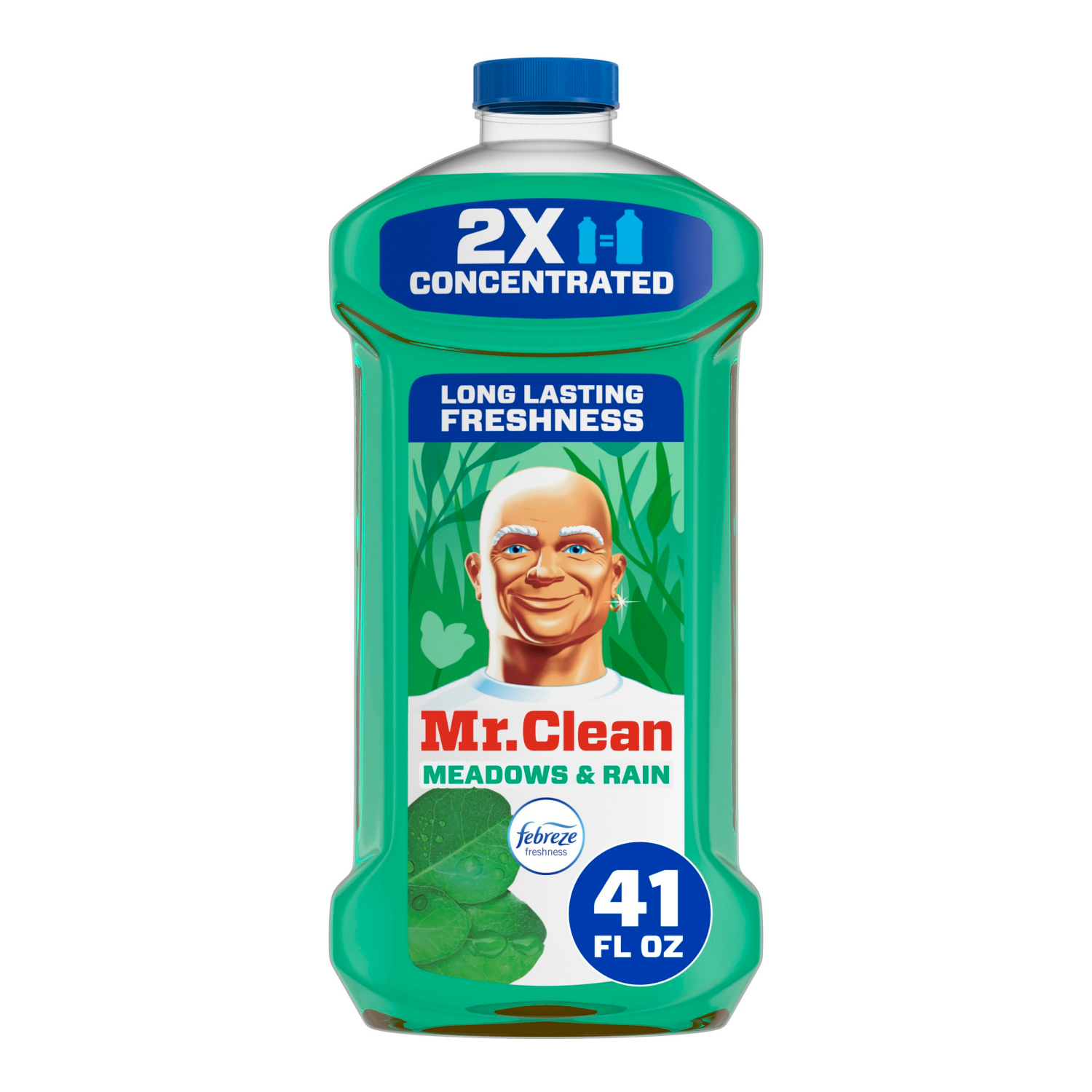 slide 1 of 5, Mr. Clean 2X Concentrated Multi Surface Cleaner with Febreze Meadows & Rain Scent, 41 fl oz, 41 fl oz