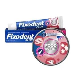 Fixodent Food Barrier Denture Adhesive Cream for Full and Partial Dentures