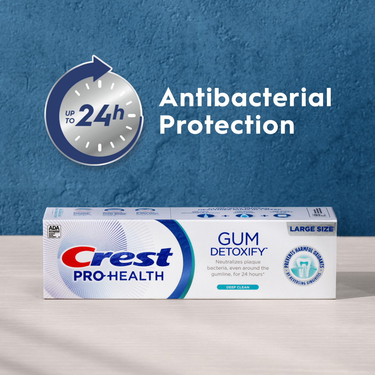 slide 3 of 5, Crest Pro-Health Gum Detoxify Deep Clean Toothpaste Pack of 3 - Anticavity, Antibacterial Flouride Toothpaste, Clinically Proven, Gum and Enamel Protection, Plaque Control, 4.8 oz