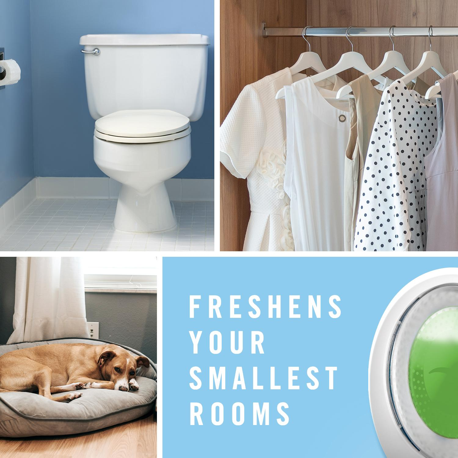 slide 2 of 8, Febreze Small Spaces Air Freshener, Odor-Fighting, Refresh & Energize Scent, 2 Count, 2 ct