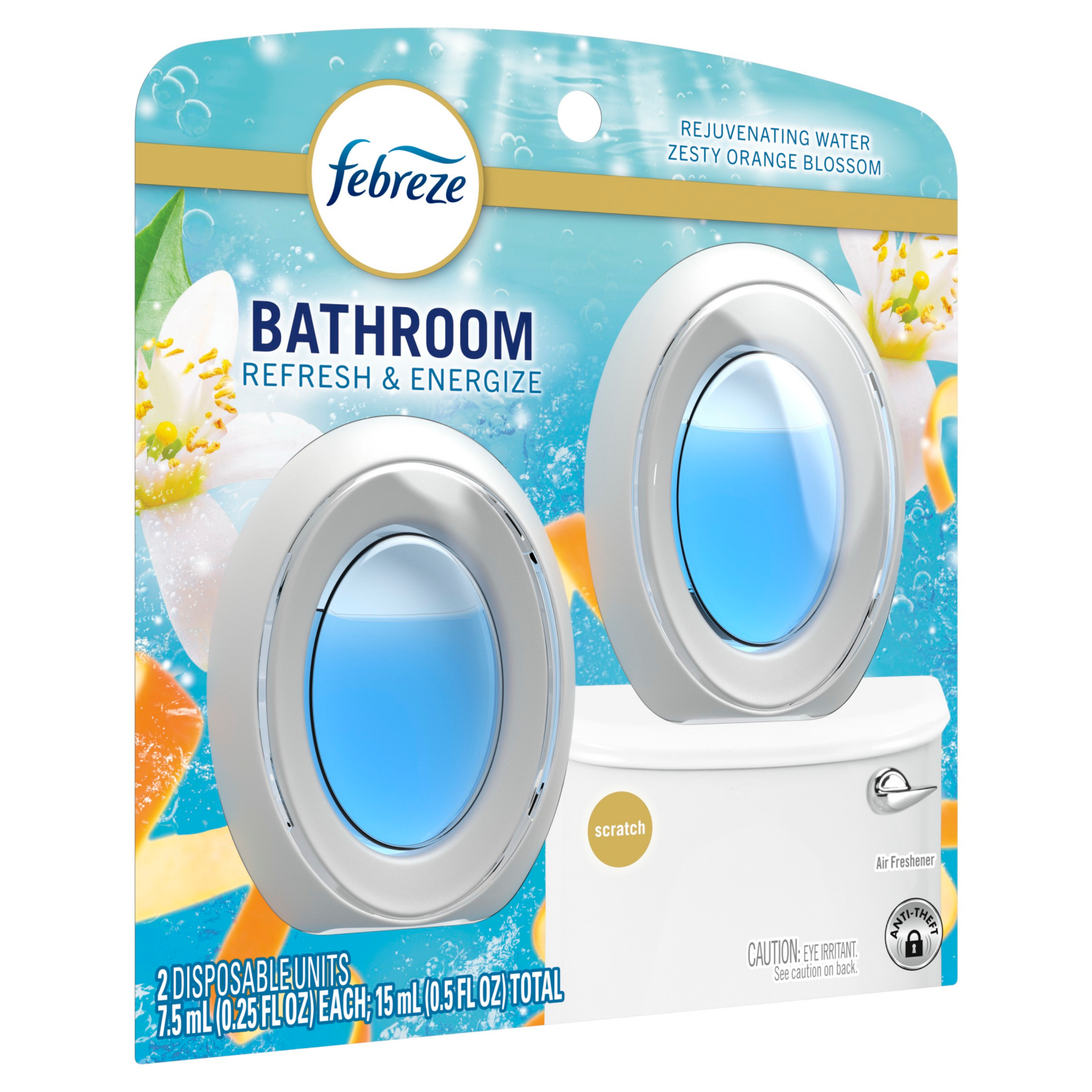 slide 8 of 8, Febreze Small Spaces Air Freshener, Odor-Fighting, Refresh & Energize Scent, 2 Count, 2 ct