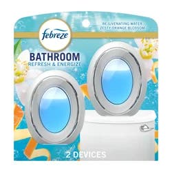 Febreze Small Spaces Air Freshener, Odor-Fighting, Refresh & Energize Scent, 2 Count