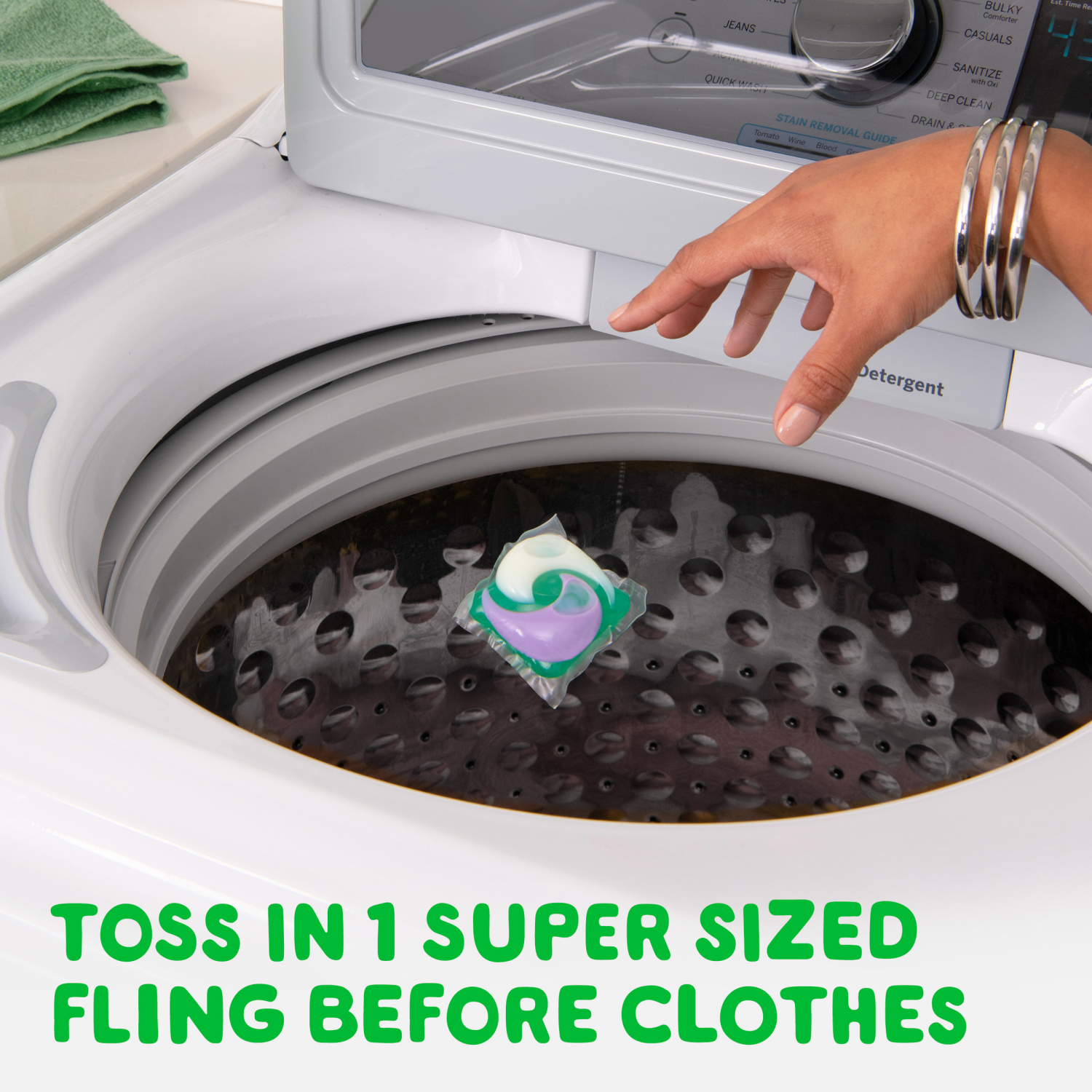 slide 3 of 5, Gain Super Sized Flings Laundry Detergent Pacs, 32 Count, Dewdrop Dream Scent, 32 ct