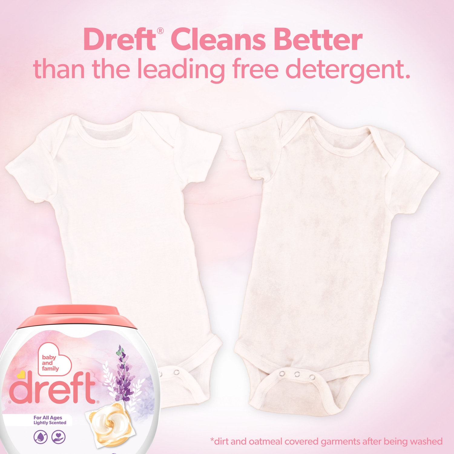 slide 2 of 8, Dreft Laundry Detergent Pacs, Lightly Scented, Lavender, For Baby and Family, XL Pacs, 45 ct