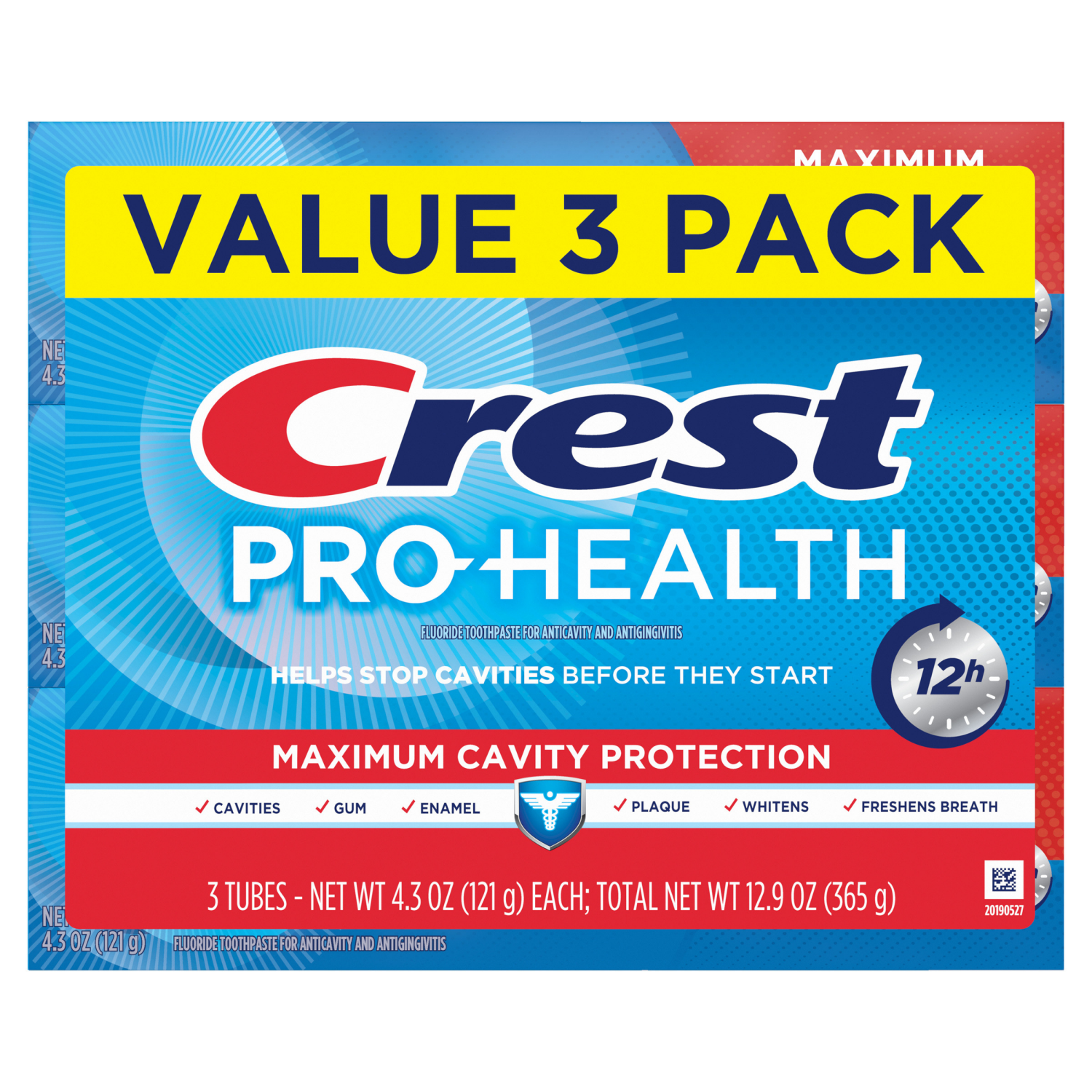 slide 6 of 8, Crest Pro-Health Maximum Cavity Protection Toothpaste, Pack of 3, 4.3 oz