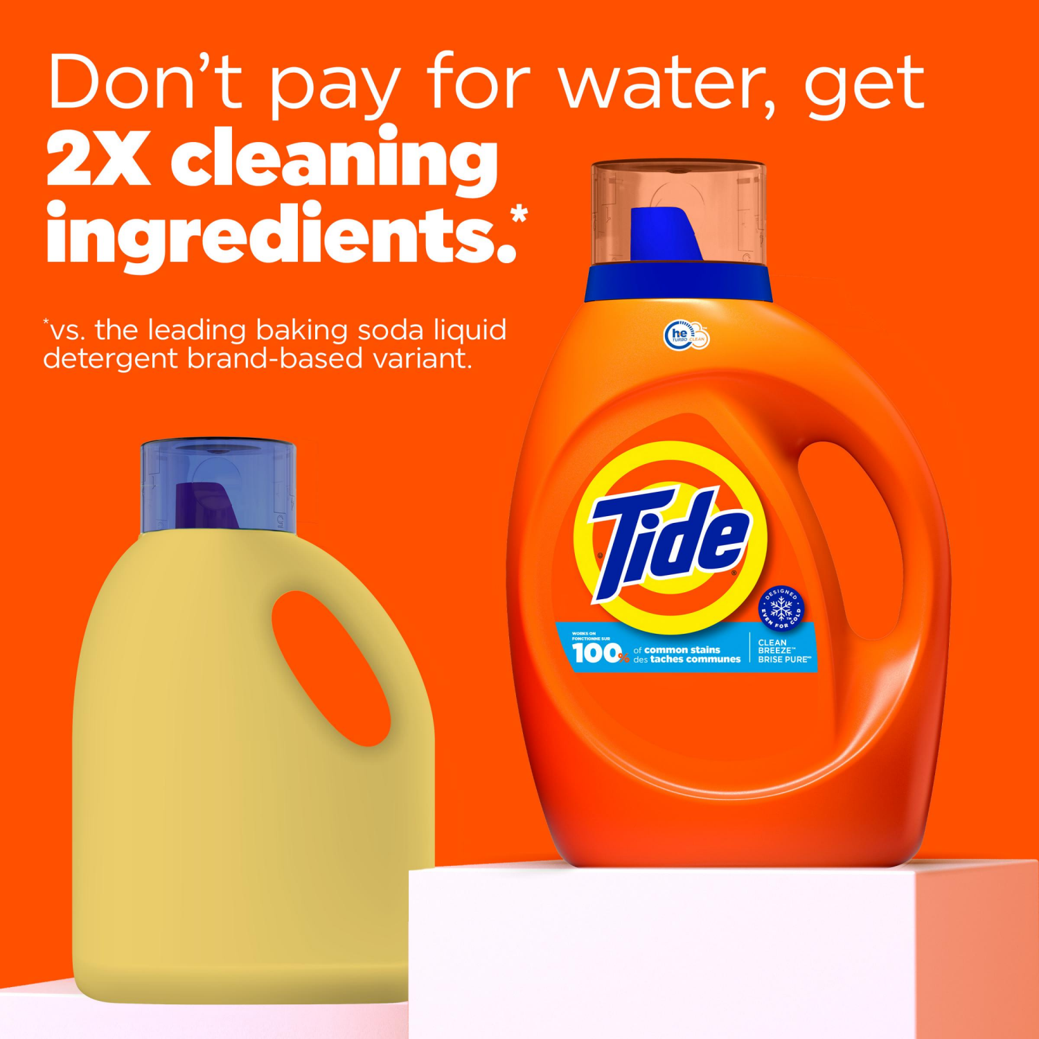 slide 2 of 7, Tide Liquid Laundry Detergent, Clean Breeze, 80 loads, HE Compatible, 105 fl oz