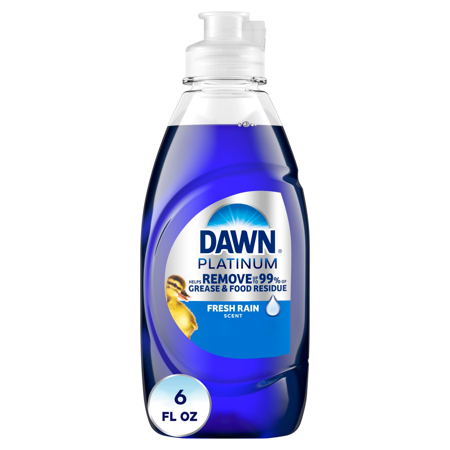 slide 1 of 8, Dawn Platinum Dish Soap, Dishwashing Liquid, Fresh Rain, 6 fl oz