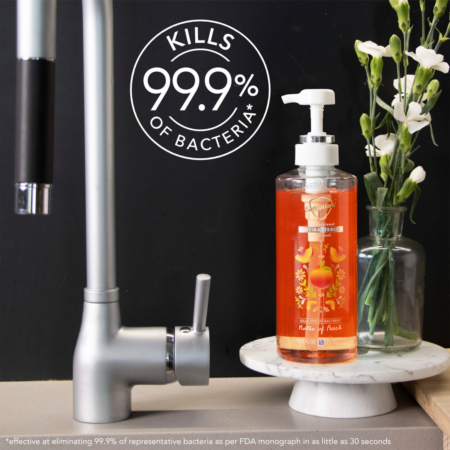 slide 4 of 8, Safeguard Antibacterial Hand Soap - Notes Of Peach, 15.5 oz