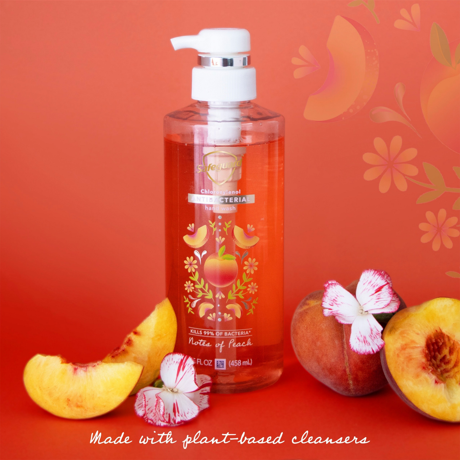 slide 7 of 8, Safeguard Antibacterial Hand Soap - Notes Of Peach, 15.5 oz